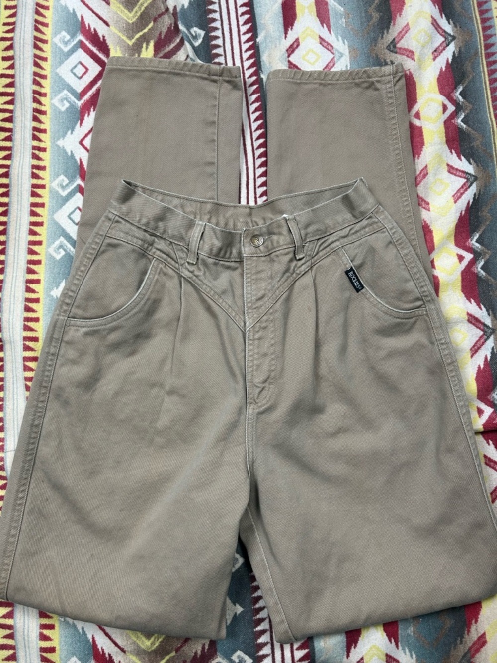 High-Rise Women's Jeans in Olive Taupe - Vintage Workwear Style